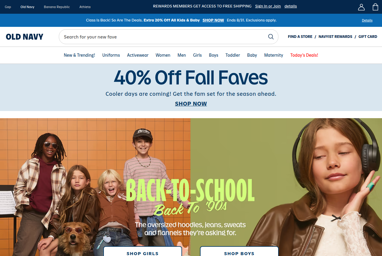 Fashion E-commerce | OLD NAVY